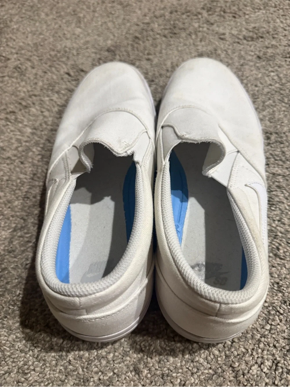 Nike White Canvas Slip-On Sneakers for Men